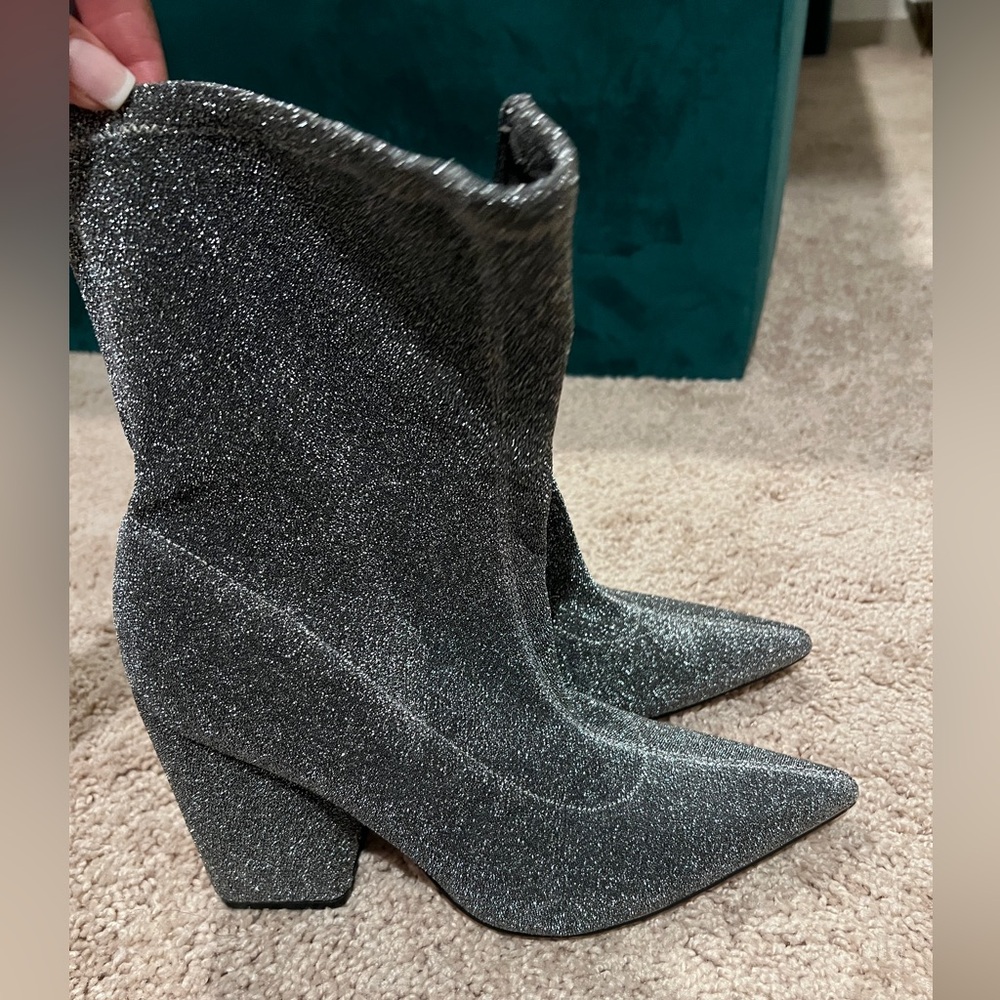 Marc Fisher Silver Ankle Boots